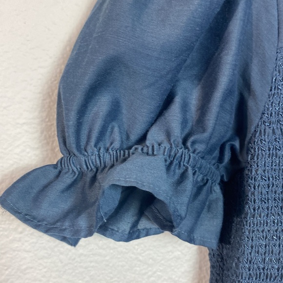 JessaKae Solid Blue Ruffle Dress‎ - Picture 3 of 6